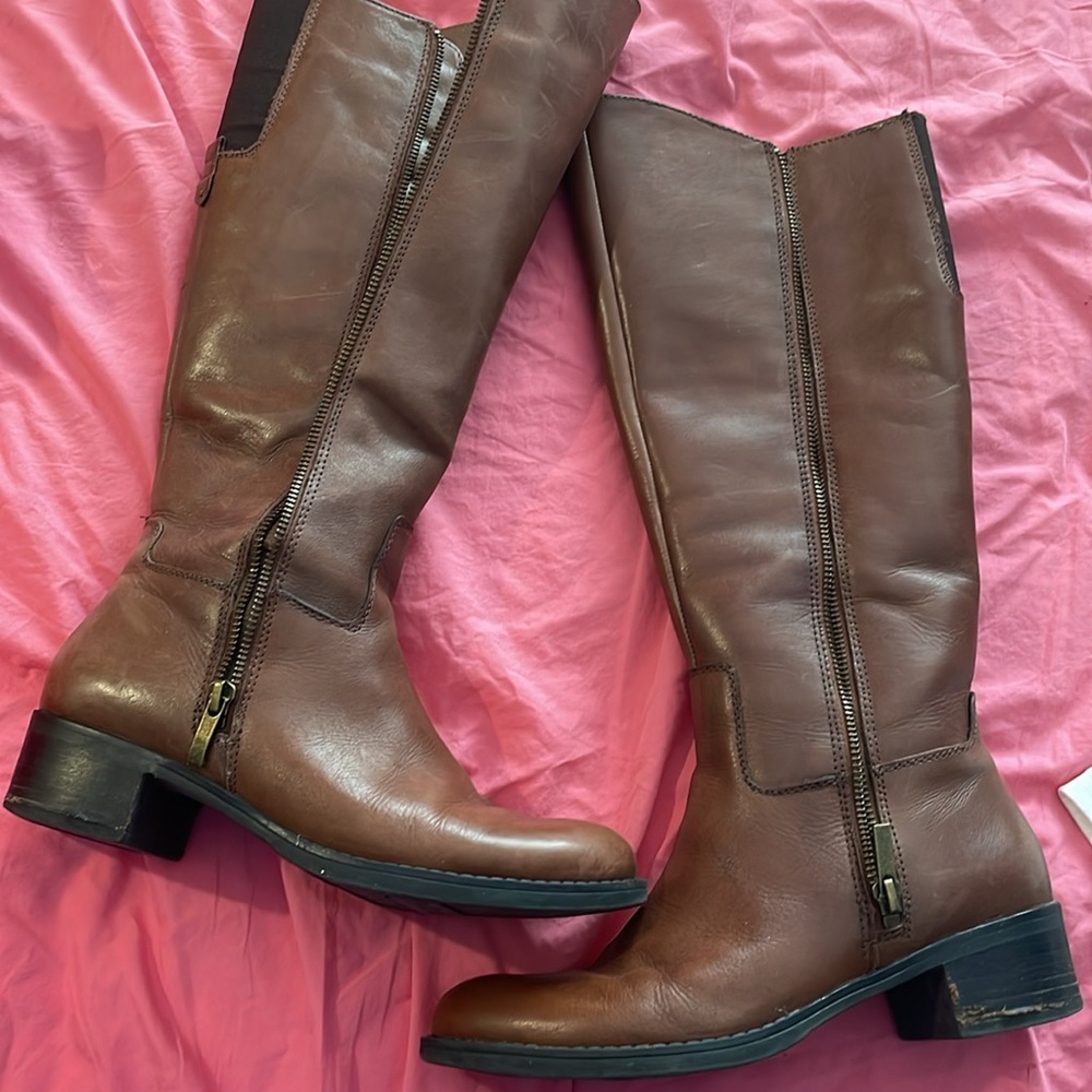 Franco Sarto size 7 brown leather riding boots